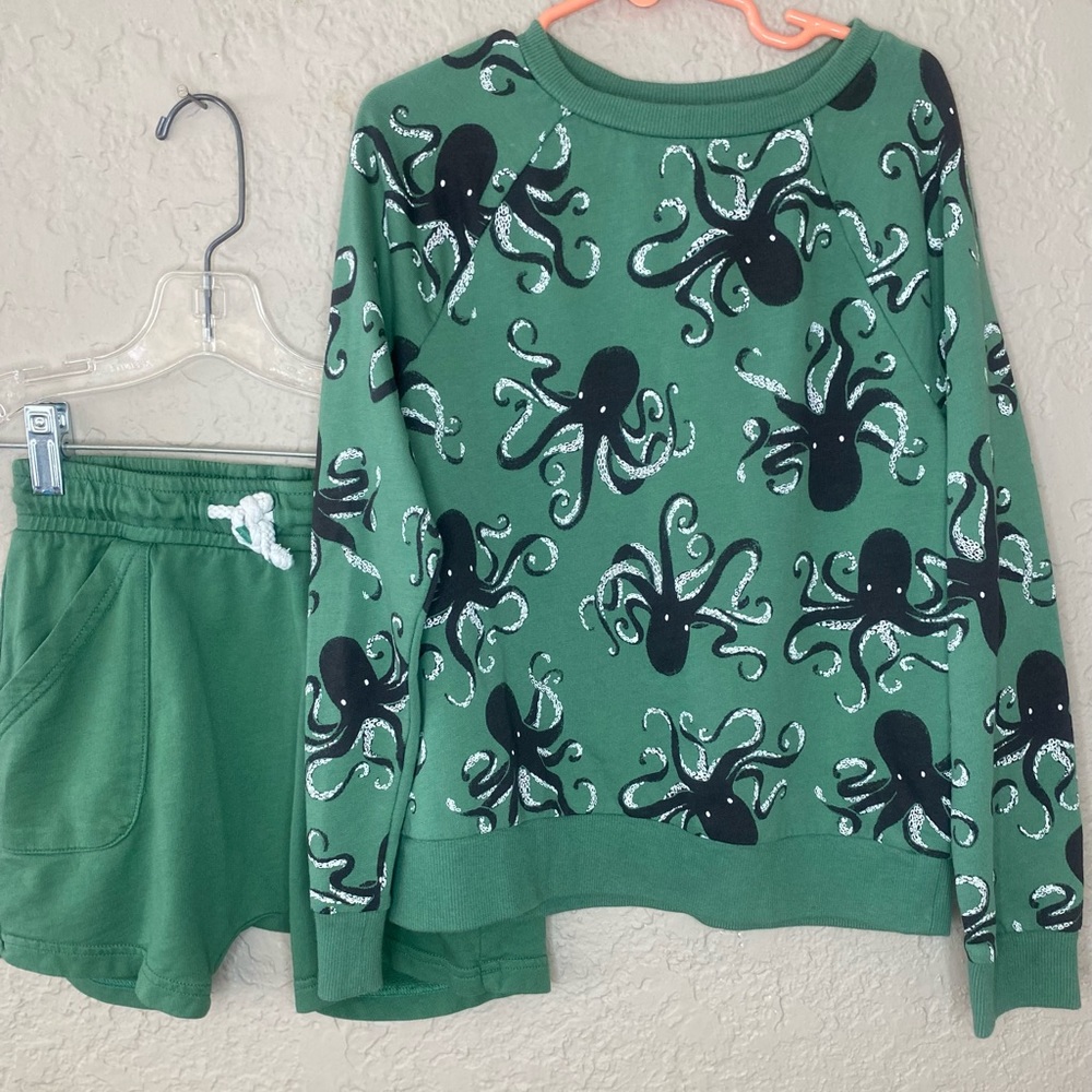 NWOT Cat & Jack Green Octopus Print Set